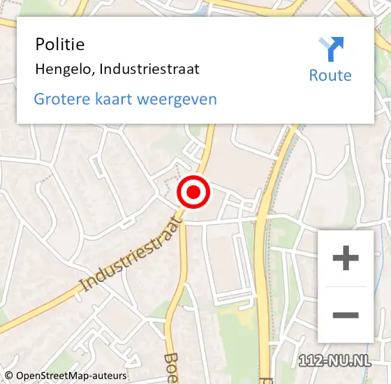 Locatie op kaart van de 112 melding: Politie Hengelo, Industriestraat op 19 juni 2021 17:18