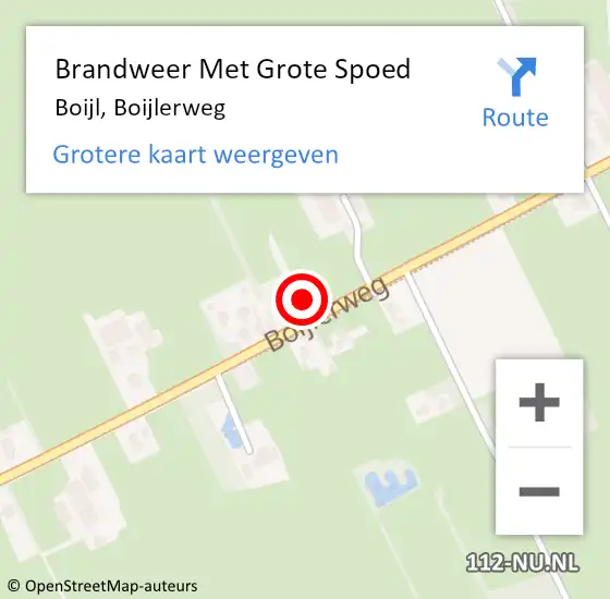 Locatie op kaart van de 112 melding: Brandweer Met Grote Spoed Naar Boijl, Boijlerweg op 19 juni 2021 17:35