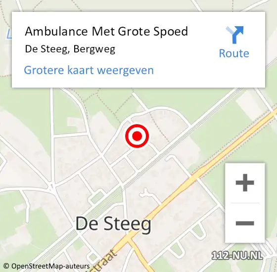 Locatie op kaart van de 112 melding: Ambulance Met Grote Spoed Naar De Steeg, Bergweg op 19 juni 2021 17:40