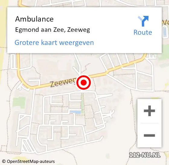 Locatie op kaart van de 112 melding: Ambulance Egmond aan Zee, Zeeweg op 13 juni 2014 18:50