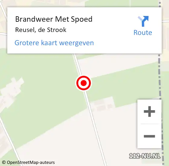 Locatie op kaart van de 112 melding: Brandweer Met Spoed Naar Reusel, de Strook op 19 juni 2021 17:43