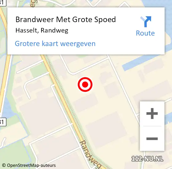 Locatie op kaart van de 112 melding: Brandweer Met Grote Spoed Naar Hasselt, Randweg op 19 juni 2021 17:49