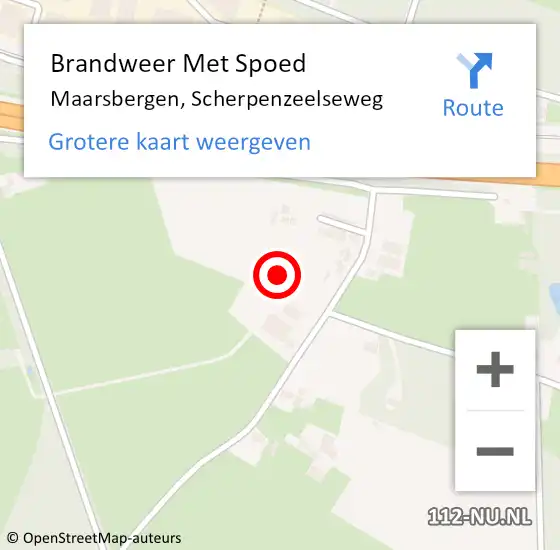 Locatie op kaart van de 112 melding: Brandweer Met Spoed Naar Maarsbergen, Scherpenzeelseweg op 19 juni 2021 17:59