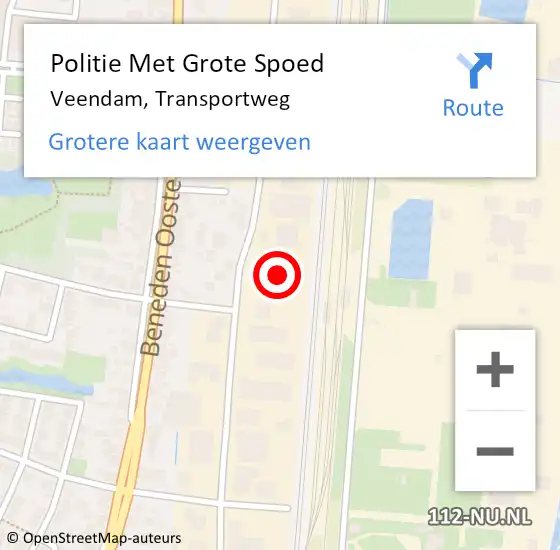 Locatie op kaart van de 112 melding: Politie Met Grote Spoed Naar Veendam, Transportweg op 19 juni 2021 18:14