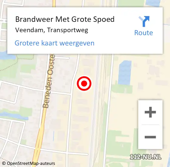 Locatie op kaart van de 112 melding: Brandweer Met Grote Spoed Naar Veendam, Transportweg op 19 juni 2021 18:15