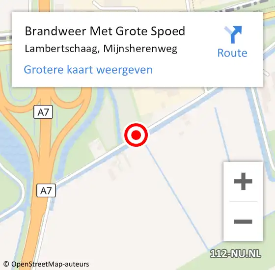 Locatie op kaart van de 112 melding: Brandweer Met Grote Spoed Naar Lambertschaag, Mijnsherenweg op 19 juni 2021 18:16