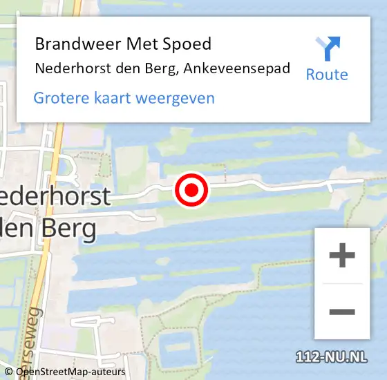 Locatie op kaart van de 112 melding: Brandweer Met Spoed Naar Nederhorst den Berg, Ankeveensepad op 19 juni 2021 19:08