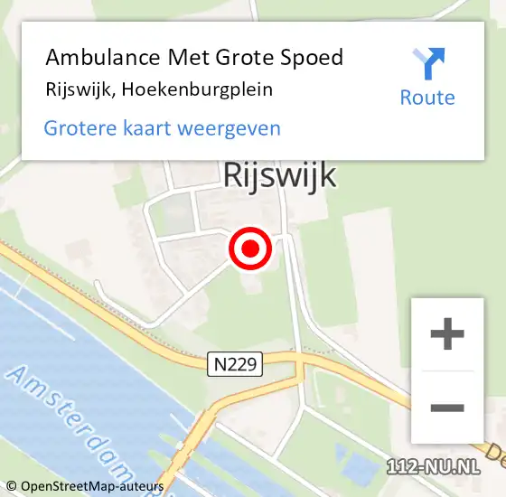 Locatie op kaart van de 112 melding: Ambulance Met Grote Spoed Naar Rijswijk, Hoekenburgplein op 19 juni 2021 19:11