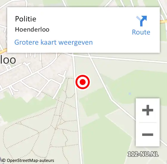 Locatie op kaart van de 112 melding: Politie Hoenderloo op 19 juni 2021 19:30