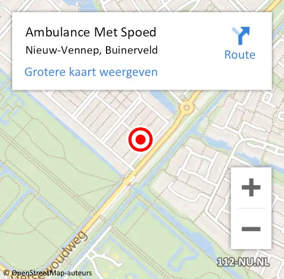 Locatie op kaart van de 112 melding: Ambulance Met Spoed Naar Nieuw-Vennep, Buinerveld op 19 juni 2021 20:19