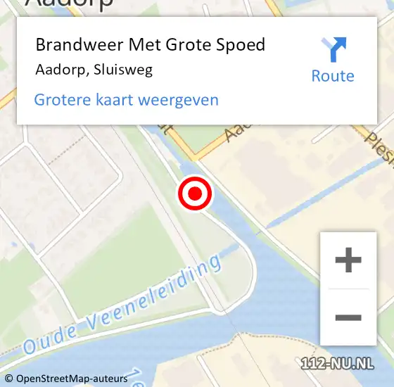 Locatie op kaart van de 112 melding: Brandweer Met Grote Spoed Naar Aadorp, Sluisweg op 19 juni 2021 20:21