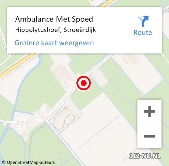 Locatie op kaart van de 112 melding: Ambulance Met Spoed Naar Hippolytushoef, Stroeërdijk op 19 juni 2021 20:26