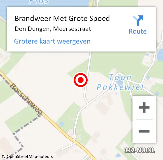 Locatie op kaart van de 112 melding: Brandweer Met Grote Spoed Naar Den Dungen, Meersestraat op 19 juni 2021 20:27