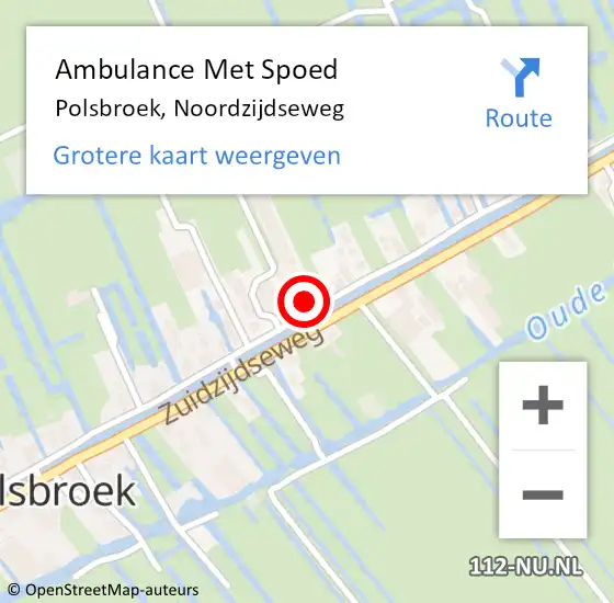 Locatie op kaart van de 112 melding: Ambulance Met Spoed Naar Polsbroek, Noordzijdseweg op 19 juni 2021 21:31