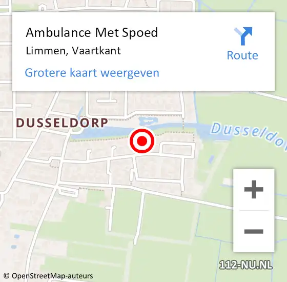 Locatie op kaart van de 112 melding: Ambulance Met Spoed Naar Limmen, Vaartkant op 19 juni 2021 21:33