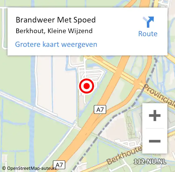 Locatie op kaart van de 112 melding: Brandweer Met Spoed Naar Berkhout, Kleine Wijzend op 19 juni 2021 21:42