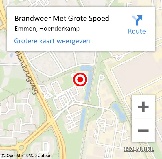 Locatie op kaart van de 112 melding: Brandweer Met Grote Spoed Naar Emmen, Hoenderkamp op 19 juni 2021 22:15