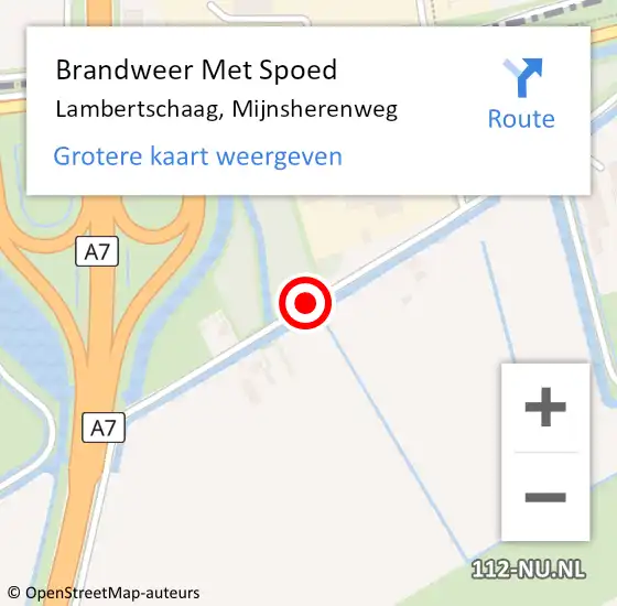 Locatie op kaart van de 112 melding: Brandweer Met Spoed Naar Lambertschaag, Mijnsherenweg op 19 juni 2021 22:23