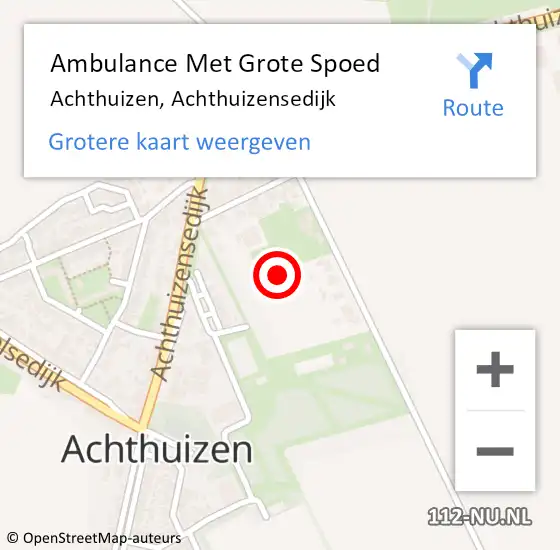 Locatie op kaart van de 112 melding: Ambulance Met Grote Spoed Naar Achthuizen, Achthuizensedijk op 19 juni 2021 23:02