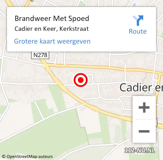 Locatie op kaart van de 112 melding: Brandweer Met Spoed Naar Cadier en Keer, Kerkstraat op 19 juni 2021 23:47