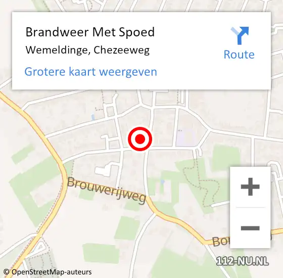 Locatie op kaart van de 112 melding: Brandweer Met Spoed Naar Wemeldinge, Chezeeweg op 20 juni 2021 00:11