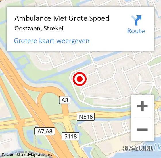 Locatie op kaart van de 112 melding: Ambulance Met Grote Spoed Naar Oostzaan, Strekel op 20 juni 2021 00:14