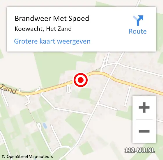 Locatie op kaart van de 112 melding: Brandweer Met Spoed Naar Koewacht, Het Zand op 20 juni 2021 00:32