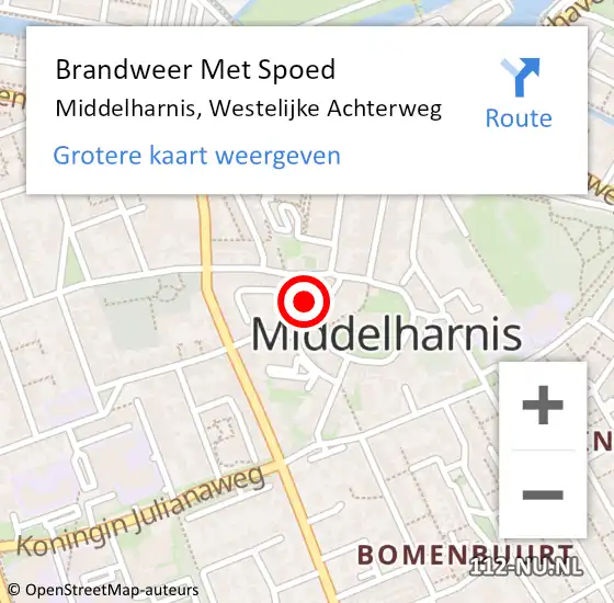 Locatie op kaart van de 112 melding: Brandweer Met Spoed Naar Middelharnis, Westelijke Achterweg op 20 juni 2021 00:46