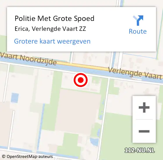 Locatie op kaart van de 112 melding: Politie Met Grote Spoed Naar Erica, Verlengde Vaart ZZ op 20 juni 2021 00:53