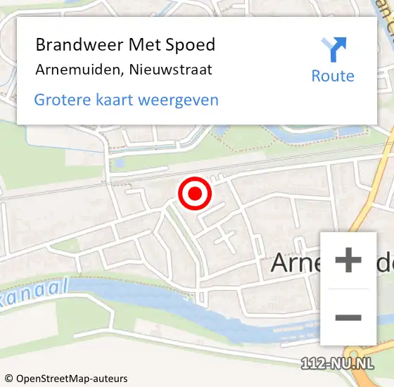 Locatie op kaart van de 112 melding: Brandweer Met Spoed Naar Arnemuiden, Nieuwstraat op 20 juni 2021 00:57