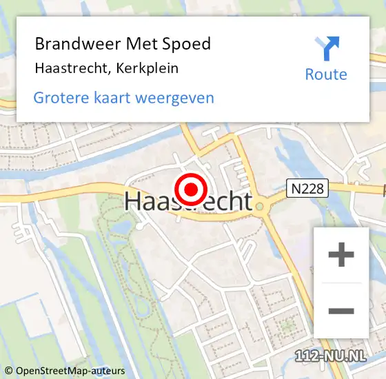 Locatie op kaart van de 112 melding: Brandweer Met Spoed Naar Haastrecht, Kerkplein op 20 juni 2021 01:05