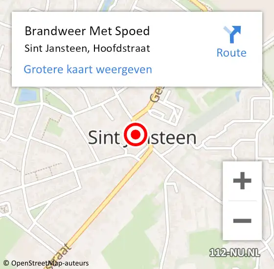 Locatie op kaart van de 112 melding: Brandweer Met Spoed Naar Sint Jansteen, Hoofdstraat op 20 juni 2021 01:16