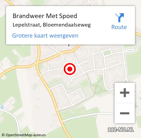 Locatie op kaart van de 112 melding: Brandweer Met Spoed Naar Lepelstraat, Bloemendaalseweg op 20 juni 2021 01:18