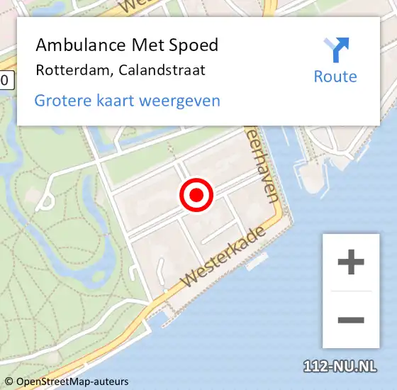 Locatie op kaart van de 112 melding: Ambulance Met Spoed Naar Rotterdam, Calandstraat op 20 juni 2021 01:34