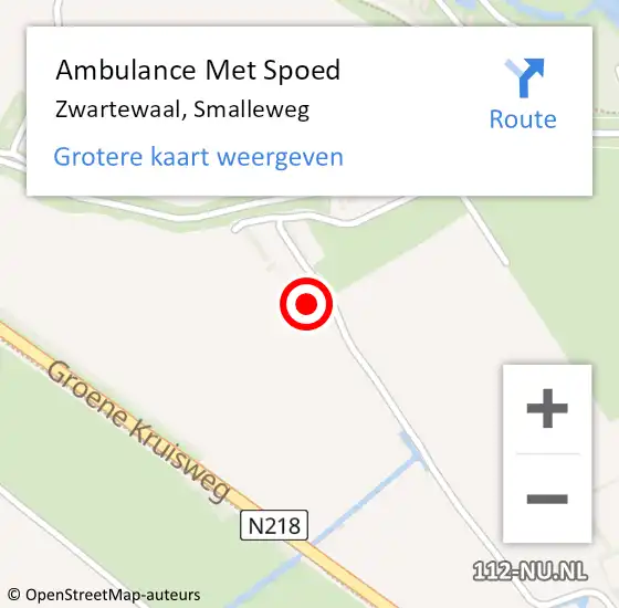 Locatie op kaart van de 112 melding: Ambulance Met Spoed Naar Zwartewaal, Smalleweg op 20 juni 2021 01:39