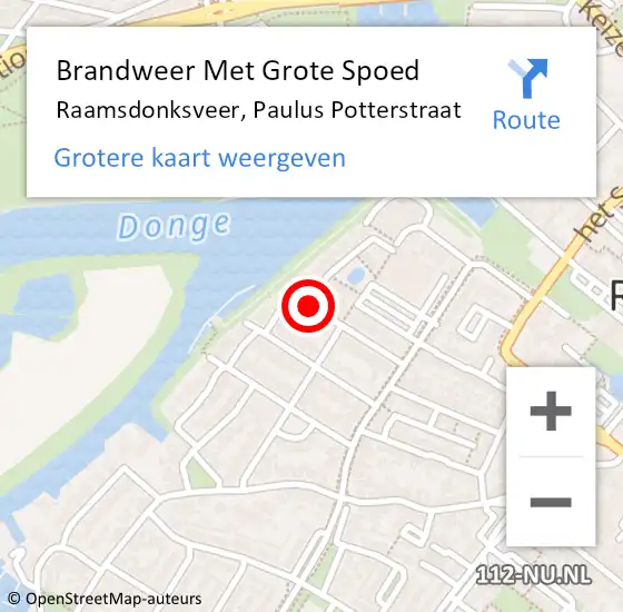 Locatie op kaart van de 112 melding: Brandweer Met Grote Spoed Naar Raamsdonksveer, Paulus Potterstraat op 20 juni 2021 01:44