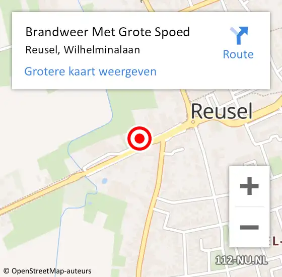 Locatie op kaart van de 112 melding: Brandweer Met Grote Spoed Naar Reusel, Wilhelminalaan op 20 juni 2021 01:53