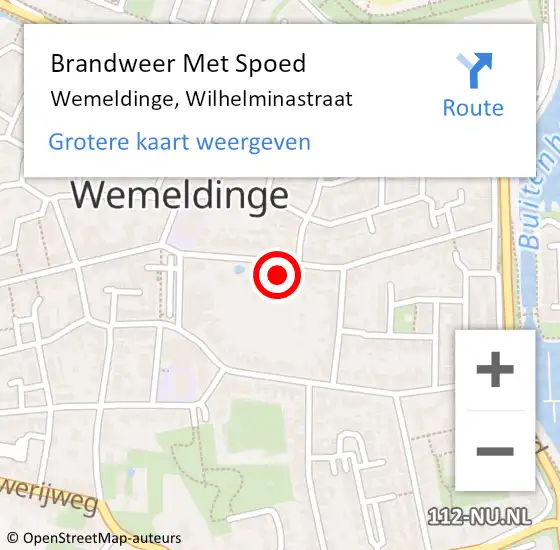 Locatie op kaart van de 112 melding: Brandweer Met Spoed Naar Wemeldinge, Wilhelminastraat op 20 juni 2021 01:54