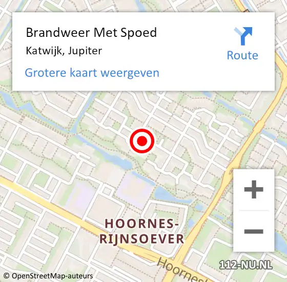 Locatie op kaart van de 112 melding: Brandweer Met Spoed Naar Katwijk, Jupiter op 20 juni 2021 02:07