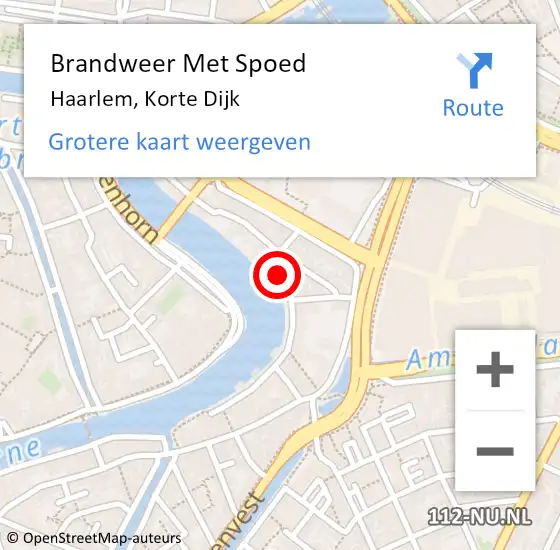 Locatie op kaart van de 112 melding: Brandweer Met Spoed Naar Haarlem, Korte Dijk op 20 juni 2021 02:11