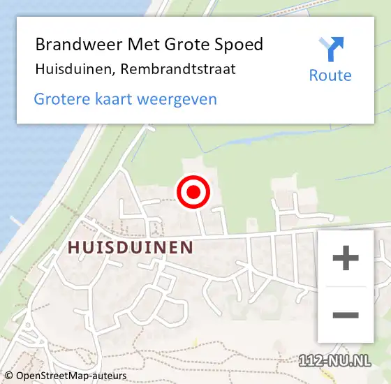 Locatie op kaart van de 112 melding: Brandweer Met Grote Spoed Naar Huisduinen, Rembrandtstraat op 20 juni 2021 02:33