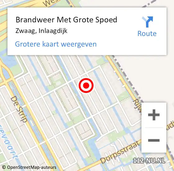 Locatie op kaart van de 112 melding: Brandweer Met Grote Spoed Naar Zwaag, Inlaagdijk op 20 juni 2021 02:37