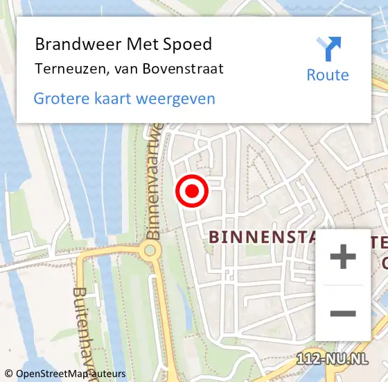 Locatie op kaart van de 112 melding: Brandweer Met Spoed Naar Terneuzen, van Bovenstraat op 20 juni 2021 02:59