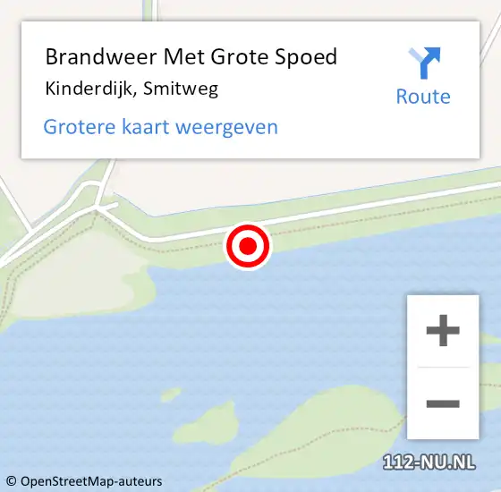 Locatie op kaart van de 112 melding: Brandweer Met Grote Spoed Naar Kinderdijk, Smitweg op 20 juni 2021 03:38