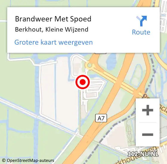 Locatie op kaart van de 112 melding: Brandweer Met Spoed Naar Berkhout, Kleine Wijzend op 20 juni 2021 03:42