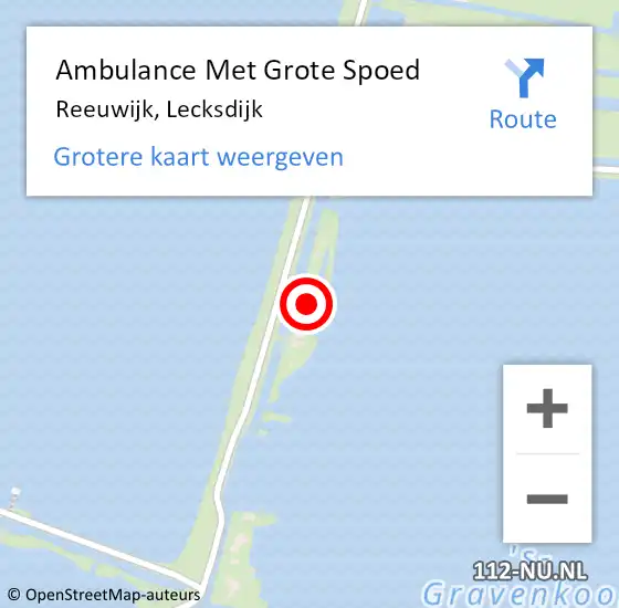 Locatie op kaart van de 112 melding: Ambulance Met Grote Spoed Naar Reeuwijk, Lecksdijk op 20 juni 2021 04:11