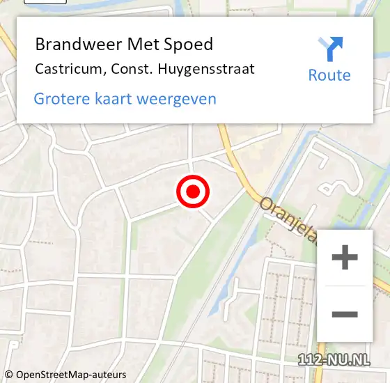 Locatie op kaart van de 112 melding: Brandweer Met Spoed Naar Castricum, Const. Huygensstraat op 20 juni 2021 04:29