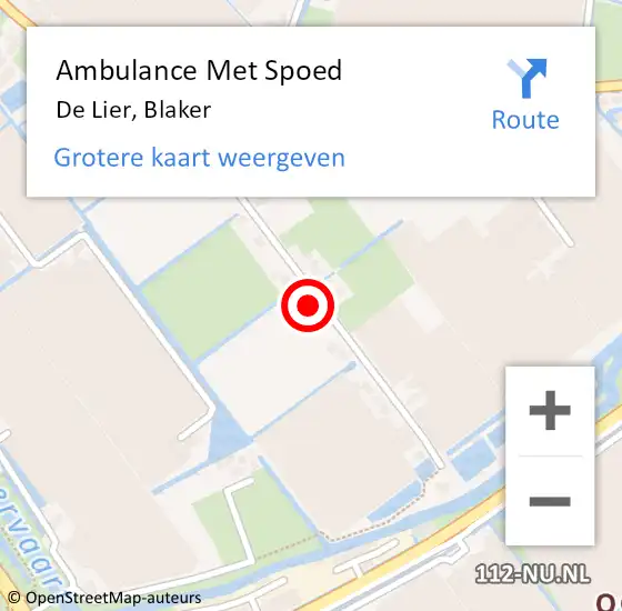 Locatie op kaart van de 112 melding: Ambulance Met Spoed Naar De Lier, Blaker op 20 juni 2021 05:22