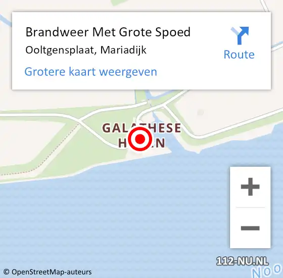 Locatie op kaart van de 112 melding: Brandweer Met Grote Spoed Naar Ooltgensplaat, Mariadijk op 20 juni 2021 05:38