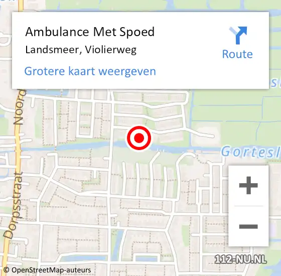 Locatie op kaart van de 112 melding: Ambulance Met Spoed Naar Landsmeer, Violierweg op 20 juni 2021 05:42